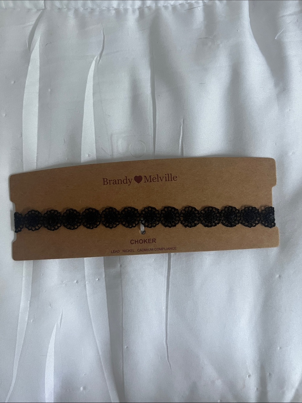 NWT! Brandy Melville Black Floral Lace Choker